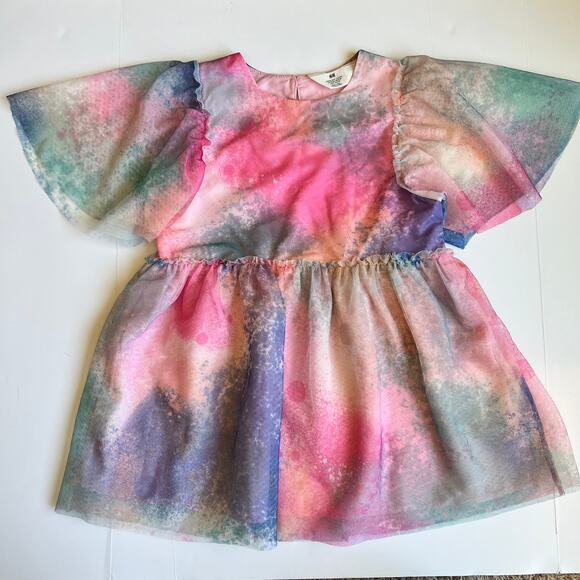 H&M Pink Tie-Dyed Tulle Dress - Picture 2 of 12